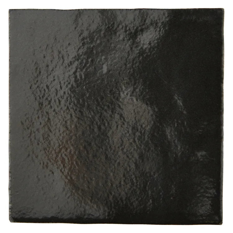 Carrelage mur intérieur effet zellige noir Zellie l.10 x L.10 cm
