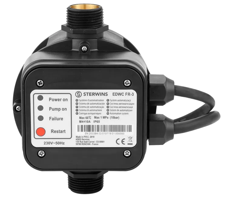 Système automatisation pompe d'alimentation 230V STERWINS, 10bar, câble 0.5m