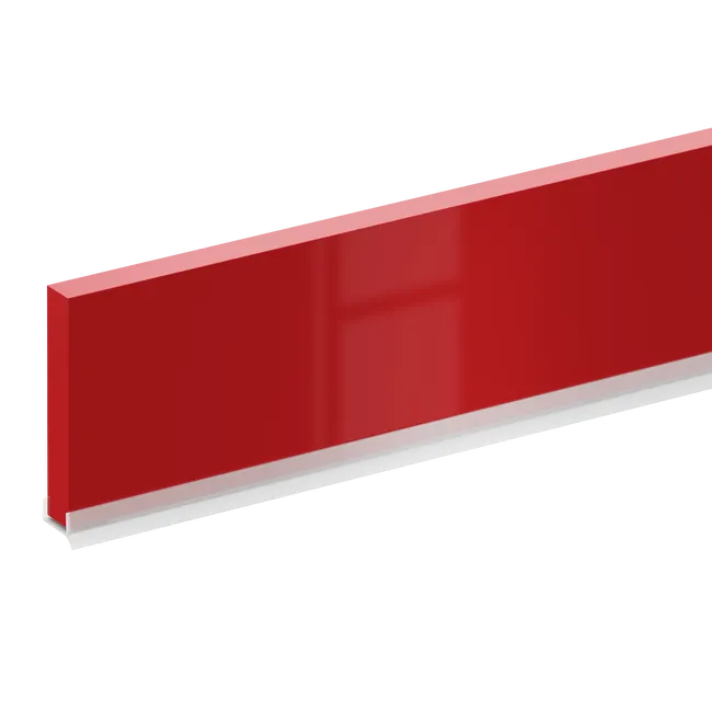 Plinthe de cuisine avec bavette, rouge carmin H.10 x L.240 cm, Ep.12 mm