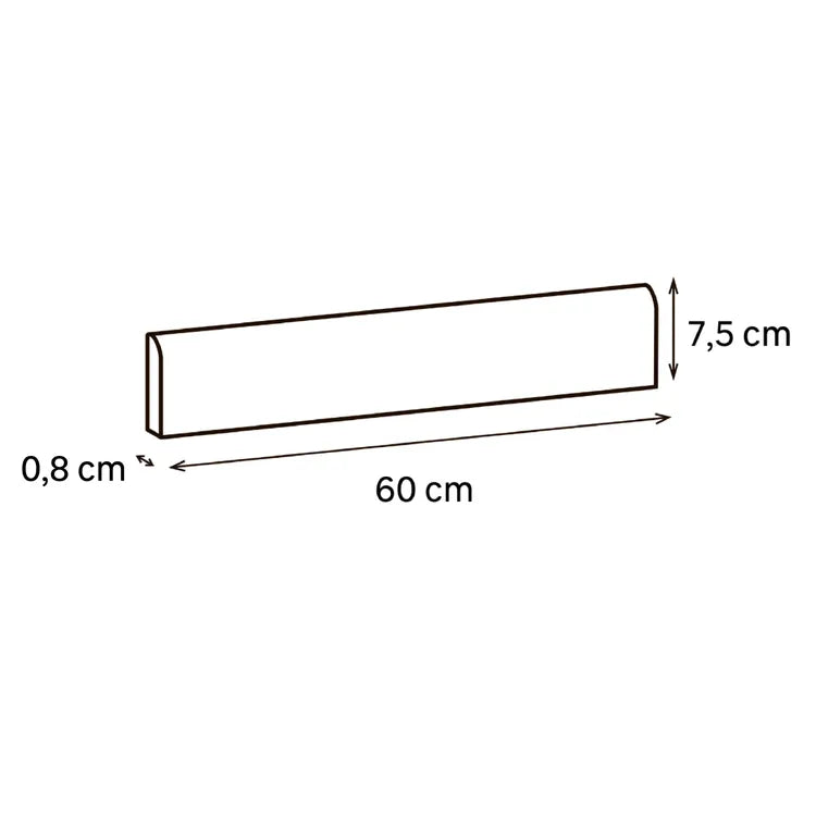 Lot de 2 plinthes carrelage Marbre marron n°84, Ht. x L. 60 cm, Ep.8 mm