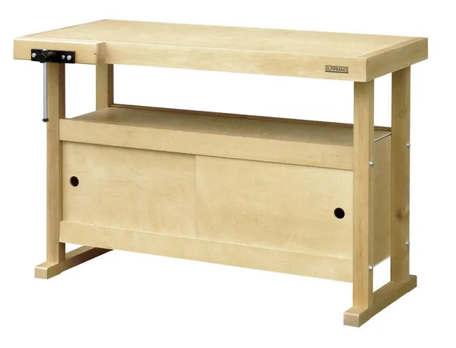 Etabli fixe, OUTIFRANCE, 120 cm, bois clair, 2 portes