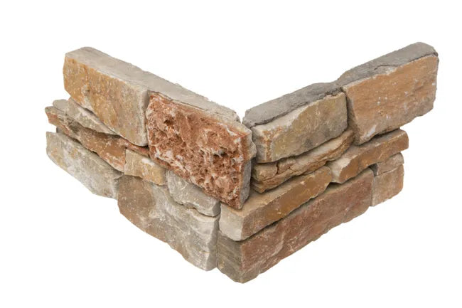 Lot de 2 angles plaquette de parement pierre naturelle Stonerock