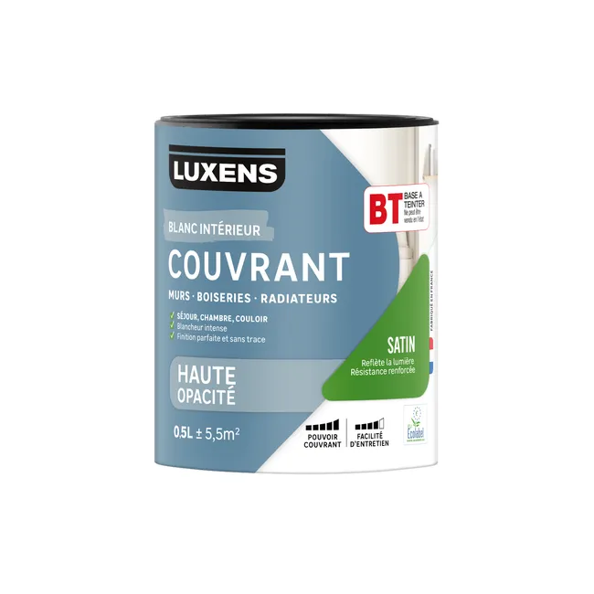 Base T / Machine à teinter / Peint Blanc couvrant sat LUXENS 0.5 L