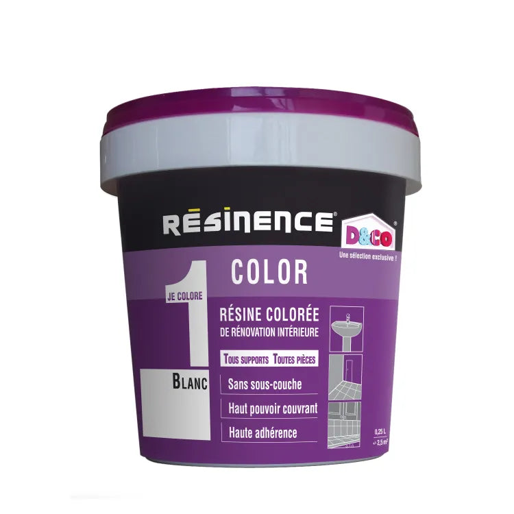 Résine évier color RÉSINENCE, blanc satiné, 0.25 l