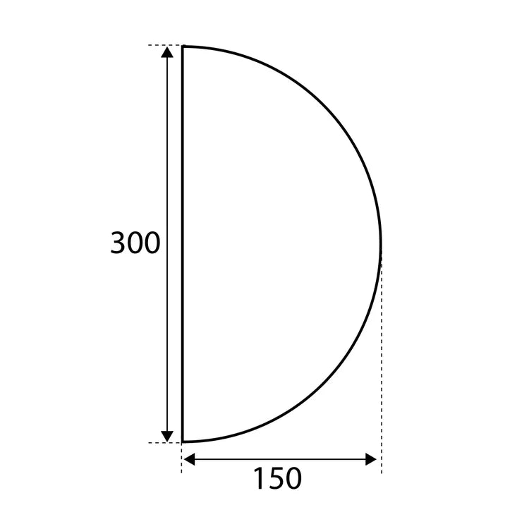Plaque de propreté adhésive demie-lune aluminium l.15 cm x H.30 cm
