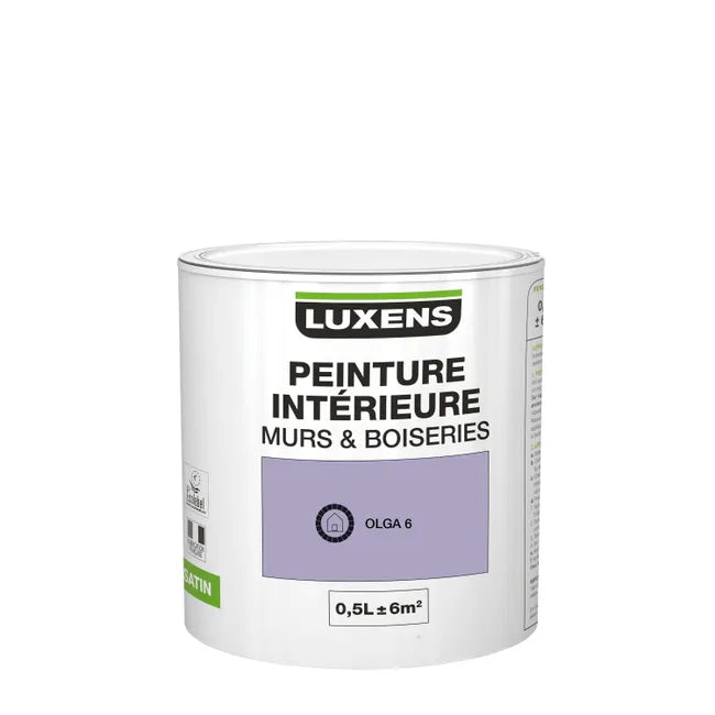 Peinture mur et boiserie LUXENS olga 6 satiné 0.5 l