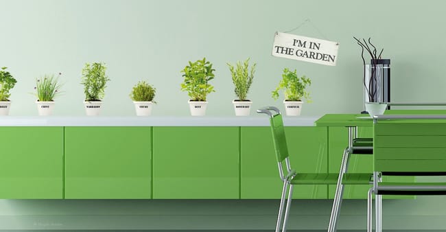 Sticker décoratif In the garden, vert, 48 cm x 68 cm