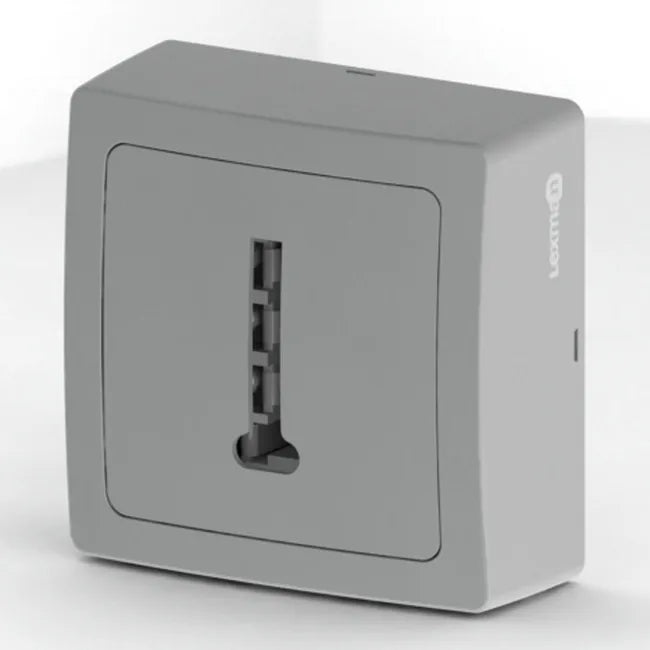 Prise téléphone saillie, complet, LEXMAN Opus, gris aluminium