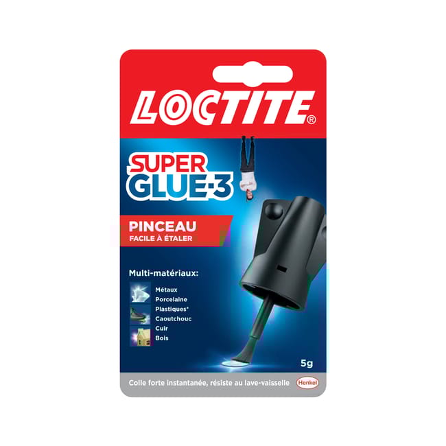 Colle d'assemblage liquide cyanoacrylate Super glue 3 pinceau LOCTITE, 5 g trans