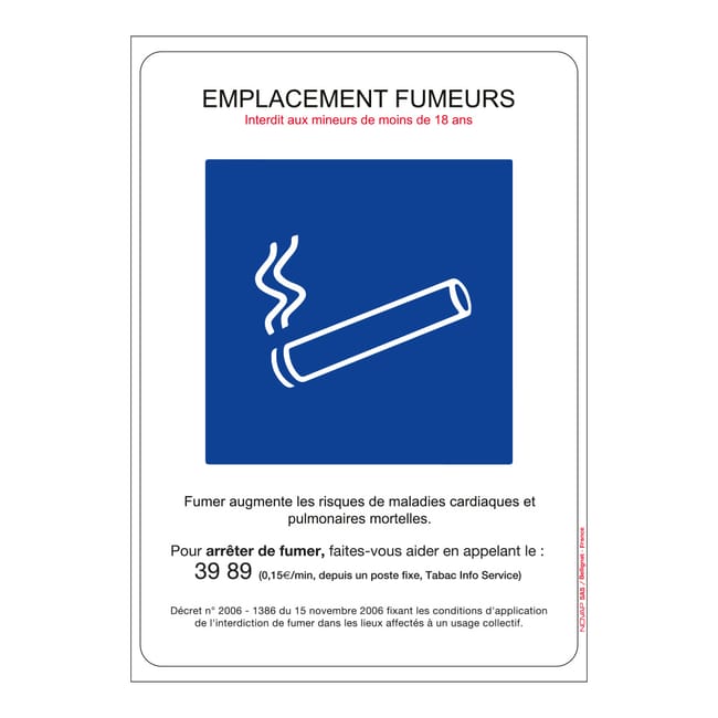 Adhésif emplacement fumeur NOVAP pvc L.14.8 x H.0.1 cm