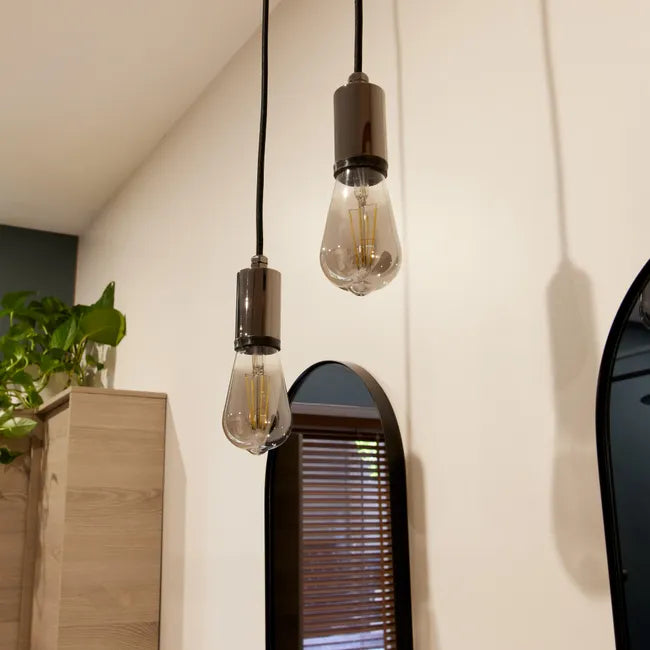 Suspension salle de bain E27, D.4.5 cm, noir Paulmann