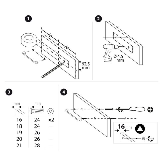 Lot de 2 poignées de cuisine Poros aluminium INSPIRE 188.5 mm