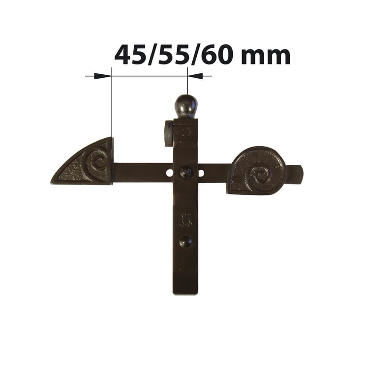 Arrêt de portail à bascule pour portails de 45 à 60 mm d'ép. max H.240xL.310 mm