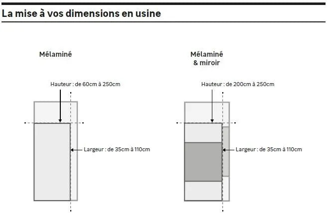 Porte de placard coulissante Granit l.66.2xH.250cm