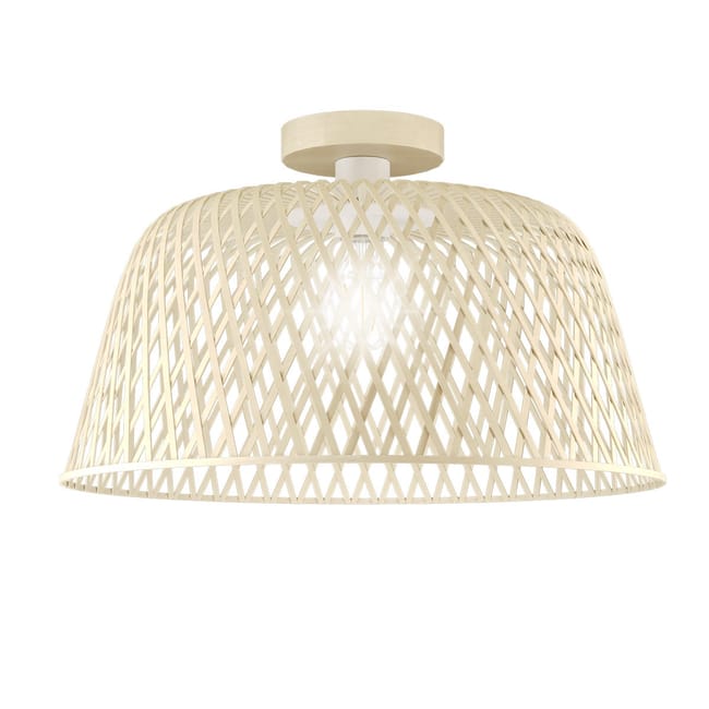 Plafonnier salle de bain Stowell E27, D.38 cm, bambou Eglo