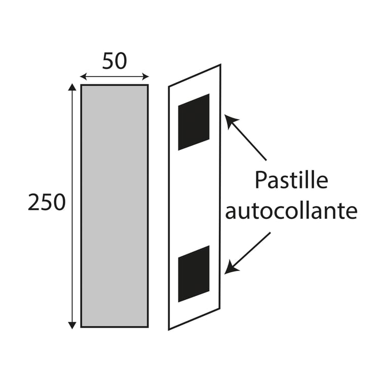 Plaque de propreté adhésive rectangle laiton poli l.5 cm x H.25 cm