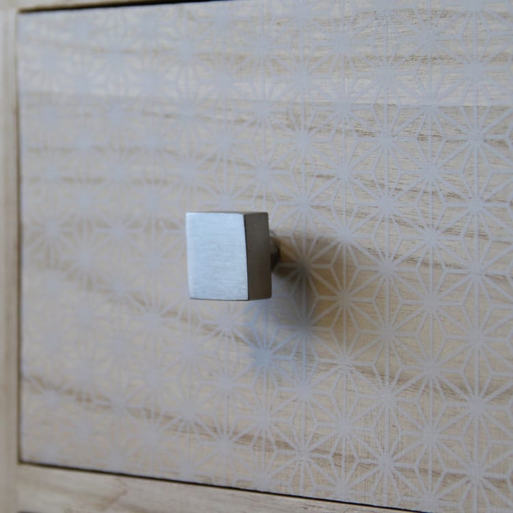 Bouton de meuble carré Carré, inox argent brossé, l.19 mm