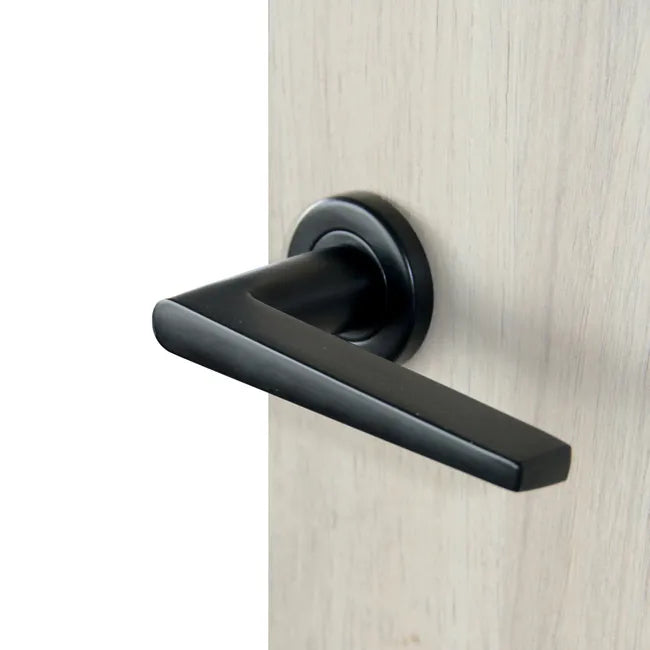 2 poignées sur rosace LINEA BERTOMANI Layna aluminium noir mat A1