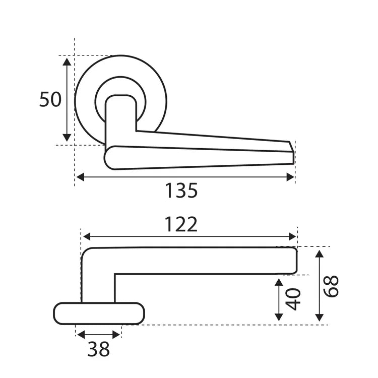 2 poignées sur rosace LINEA BERTOMANI Layna aluminium noir mat A1