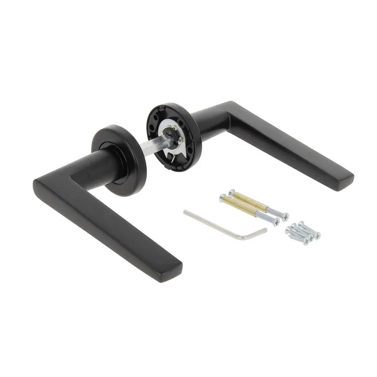 2 poignées sur rosace LINEA BERTOMANI Layna aluminium noir mat A1