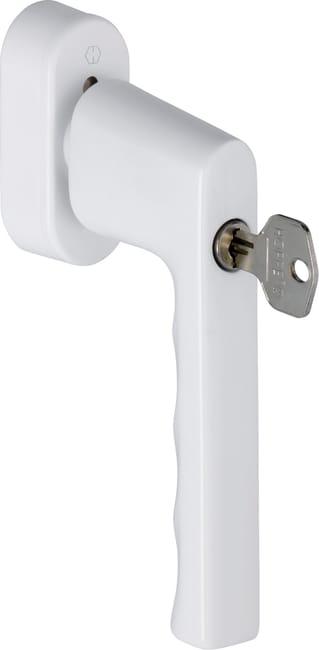 Poignée de fenêtre à clé Secuforte Hamburg HOPPE, aluminium blanc
