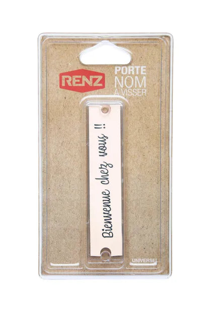 Porte-nom H.2.5 x l.10.7 x P.0.5 cm RENZ, transparent