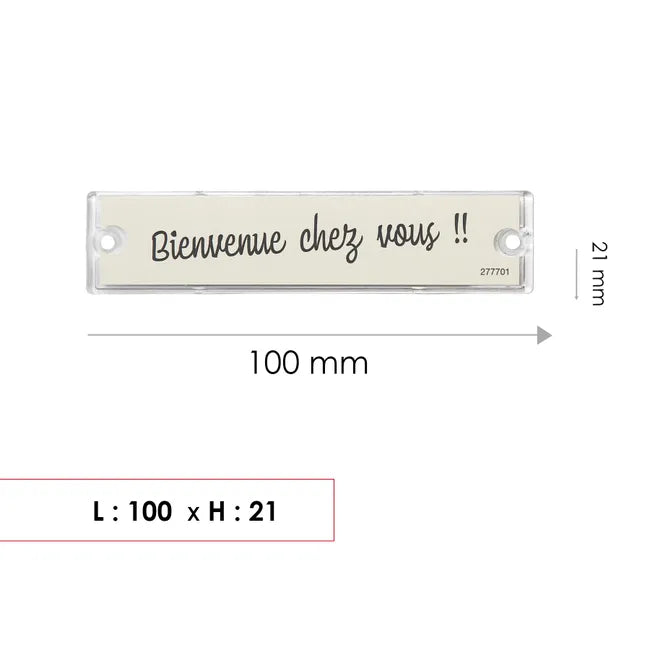 Porte-nom H.2.5 x l.10.7 x P.0.5 cm RENZ, transparent