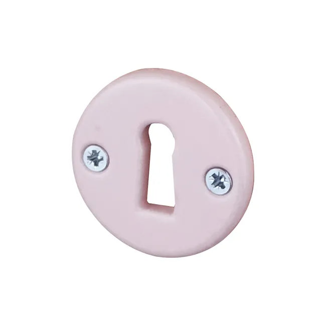 2 rosaces ALPERTEC trou de clé Lizon,porcelaine rose C3