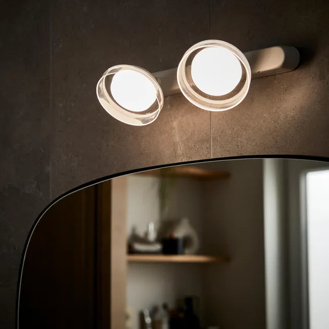 Rampe 2 spots SDB module led IP44, design, métal, blanc INSPIRE Suren