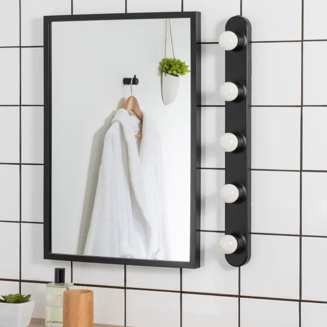 Applique salle de bain Lizz 5 boules E14, noir, Inspire