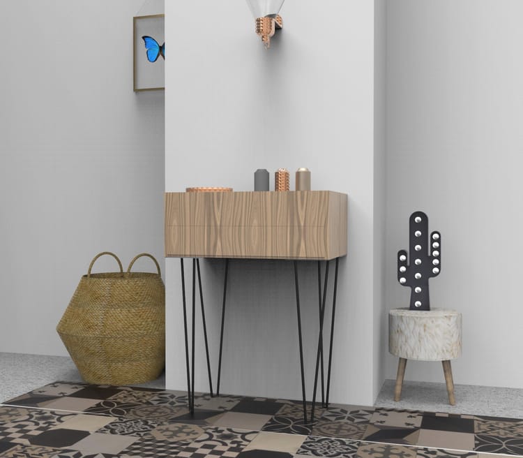 Pied de meuble design CIME, noir, hauteur 50 cm