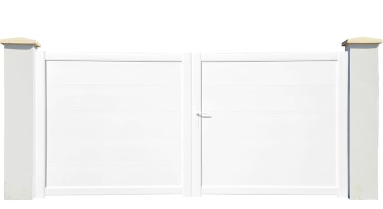 Portail battant pvc Palaos 3m blanc, l.300 x H.165 cm