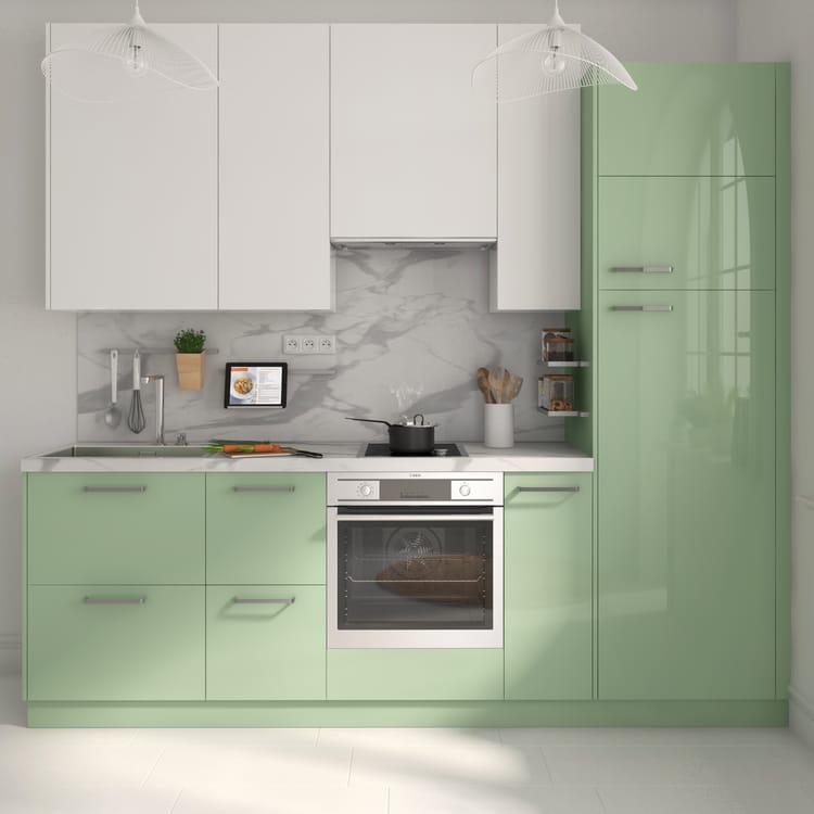 Porte-joue Sevilla vert sauge brillant H.76.8 x l.59.7 cm