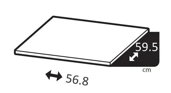 Tablette SPACEO, anthracite H.1.6xl.56.8xP.59.5cm