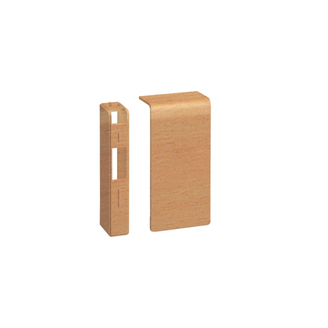 Lot de 2 embouts hêtre pour plinthe, H. 10 x P.3.7 cm