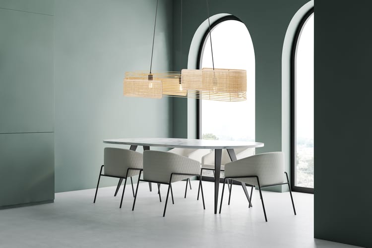 Suspension Jaffna, rotin, beige, E27