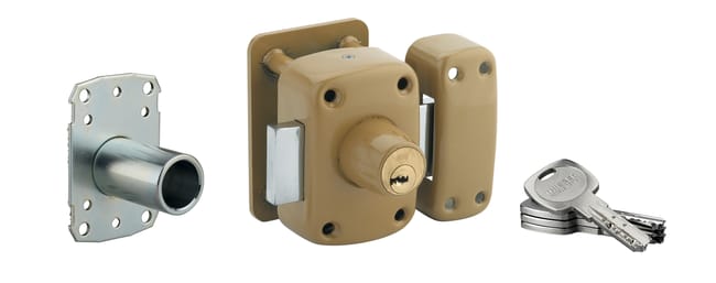 Verrou double cylindre A2P*, 45 mm, THIRARD Transit 2, doré