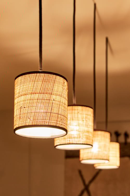 Abat-jour Cylindre H.13 cm, Diam.13 cm raphia, naturel COREP