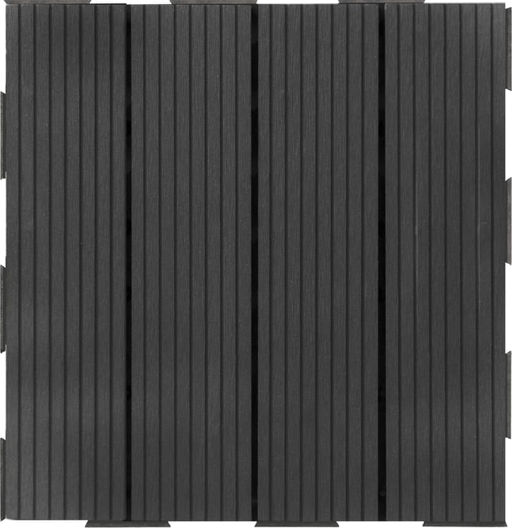 Lot de 4 dalles clipsables composite Snap&go, gris, L.30 x l.30 cm x Ep.23 m