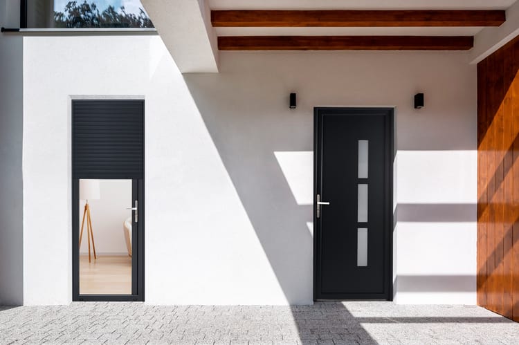 Porte fenêtre/volet roul.alu Essentiel H.215xl.100cm 1vt tirant D gris anthracit