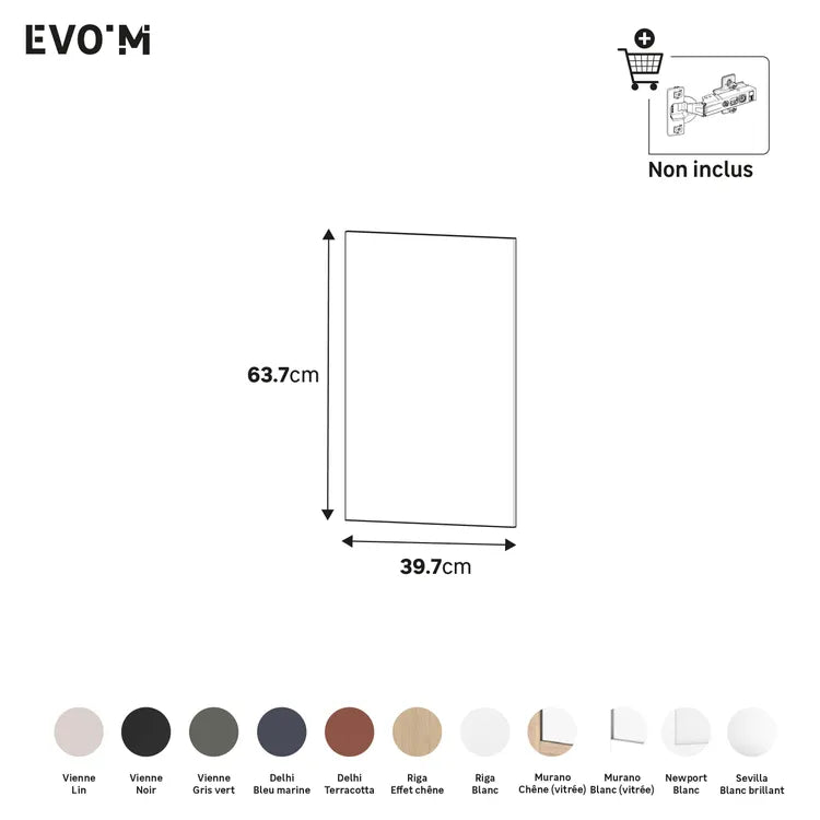Porte battante SPACEO Evo'M Malmo chêne mat H.64 X L.40 cm