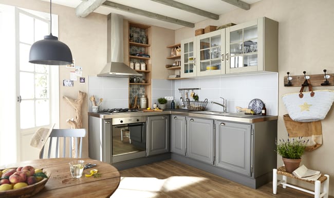 Jonction d'angle 90° ouvert Reno plan, aluminium brossé