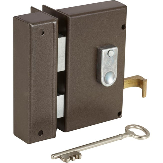 Serrure en applique VACHETTE, axe 44 mm, à tirage, ouverture à gauche