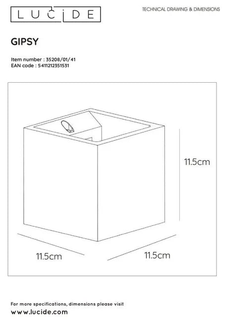 GIPSY-Applique murale cubique Plâtre H11.5cm -
