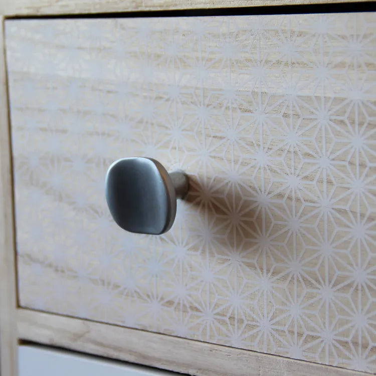 Bouton de meuble vague Champignon, zamak argent chromé, Diam. 33 mm