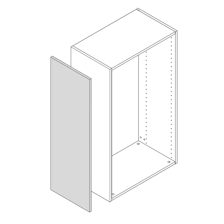 Côté de meuble de rangement Sevilla blanc brillant H.76.8 cm x L.37 cm x Ep.18 m