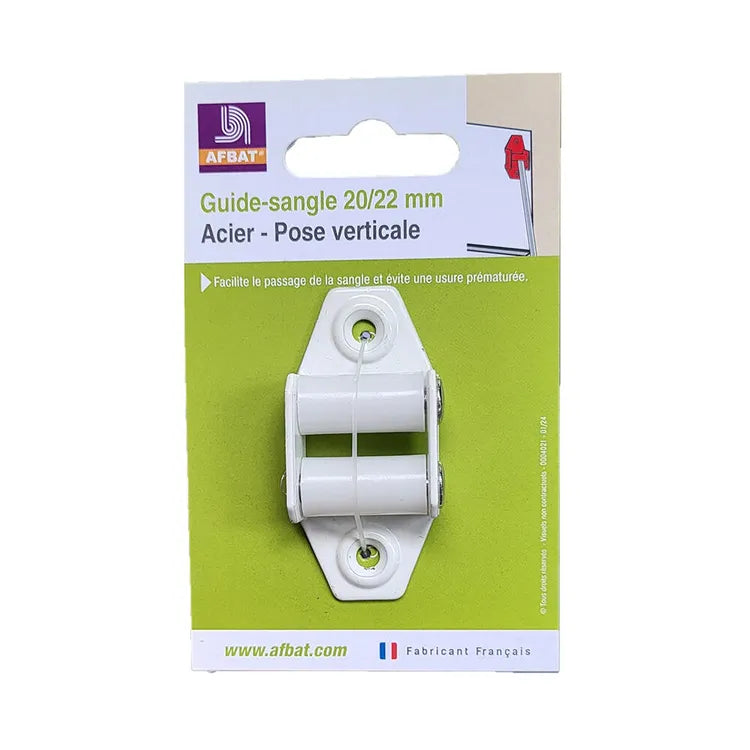 Guide pour sangle de volet roulant 20/22 mm, pose verticale H.58 x L.26 x P.15mm