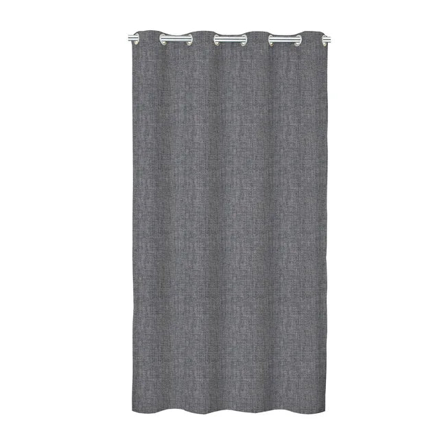 Rideau tamisant, Tricot, coton, gris H.250 x l.140 cm INSPIRE