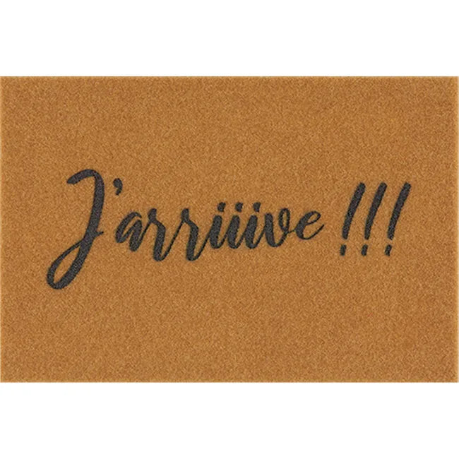 Tapis d'entrée J'arrive naturel 40x60cm