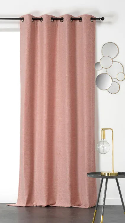 Rideau tamisant, Castello, coton, rose H.260 x l.140 cm